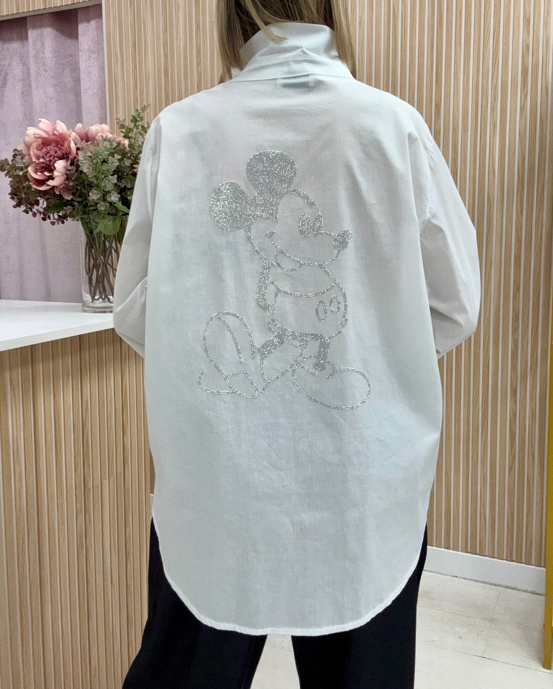 Camisa Curvy mickey blanca